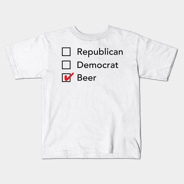 Republican Democrat Beer Kids T-Shirt by zubiacreative